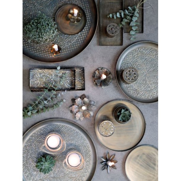 Runde messingbakker i 3 strrelser